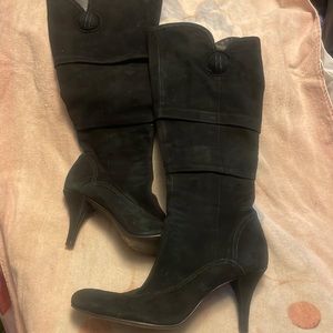 Classic black suede boots